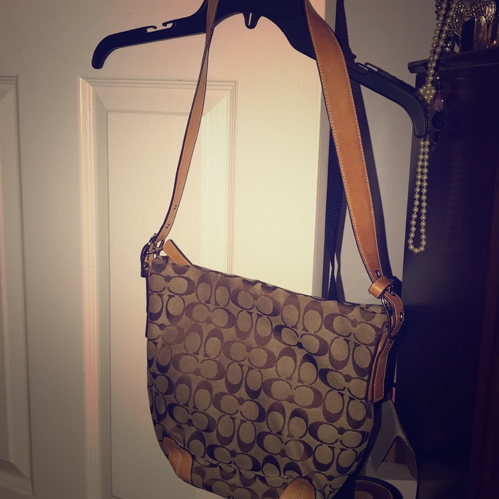 Tan and Orange coach bag
